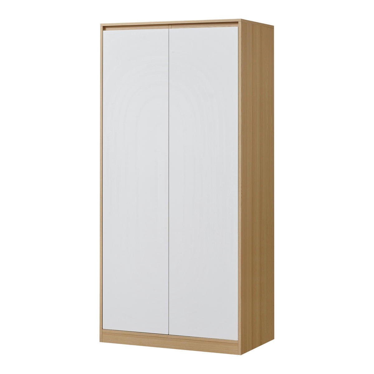 KLEIDERSCHRANK Bastheim - Eichefarben/Weiß, Holzwerkstoff (80/176/52cm) - [en.casa]