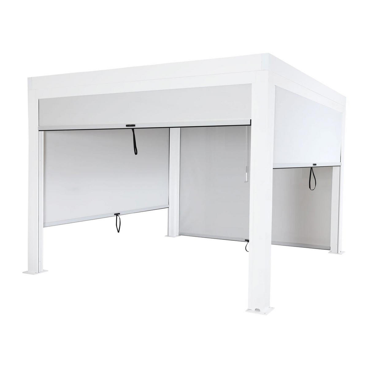 SEITENWAND 4er-Set für Pergola 3x3m 205x270cm Weiß - Weiß, Textil (270/205/1cm) - BERLINLODGE