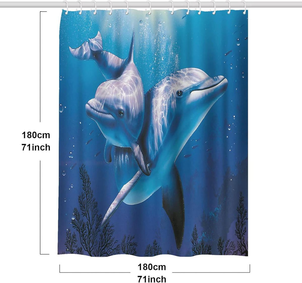 DUSCHVORHANG 180 x 180 cm 100% Polyester für Badewanne und Badezimmer waschbar schimmelresistent antibakteriell - Multicolor, Textil (180/180cm) - MCBOSON