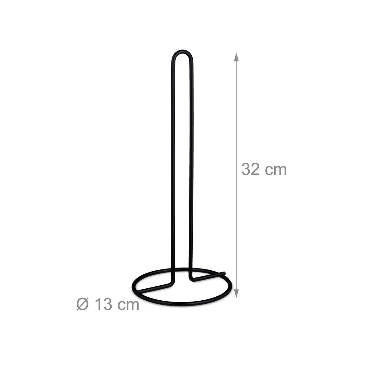 2XKÜCHENROLLENHALTER - Schwarz, Metall (13/32/13cm) - Relaxdays