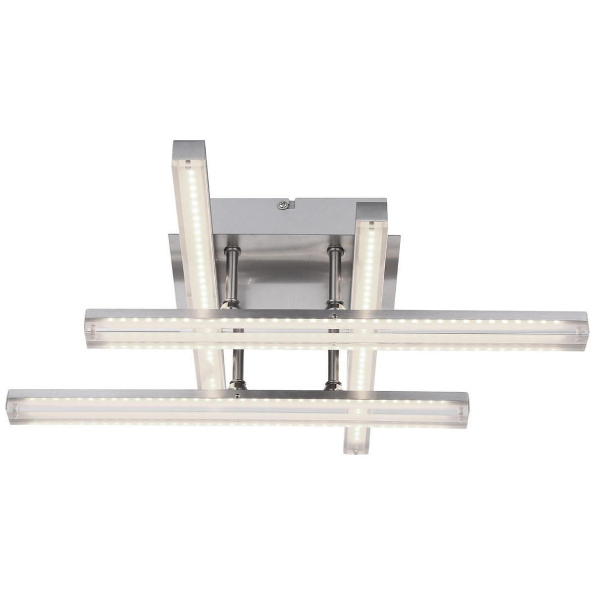 LED DECKENLEUCHTE Metall Silber LOMBARDIA - Silberfarben, Metall (46.5/46.5/13cm) - Globo Lighting