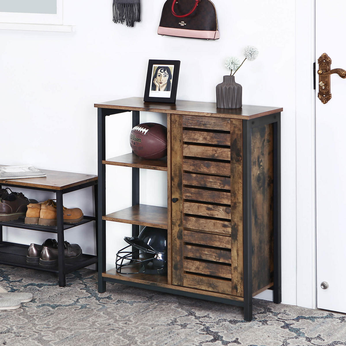 SIDEBOARD INDUSTRIESTIL - Dunkelbraun, Holzwerkstoff (30/80/70cm) - Hansiro