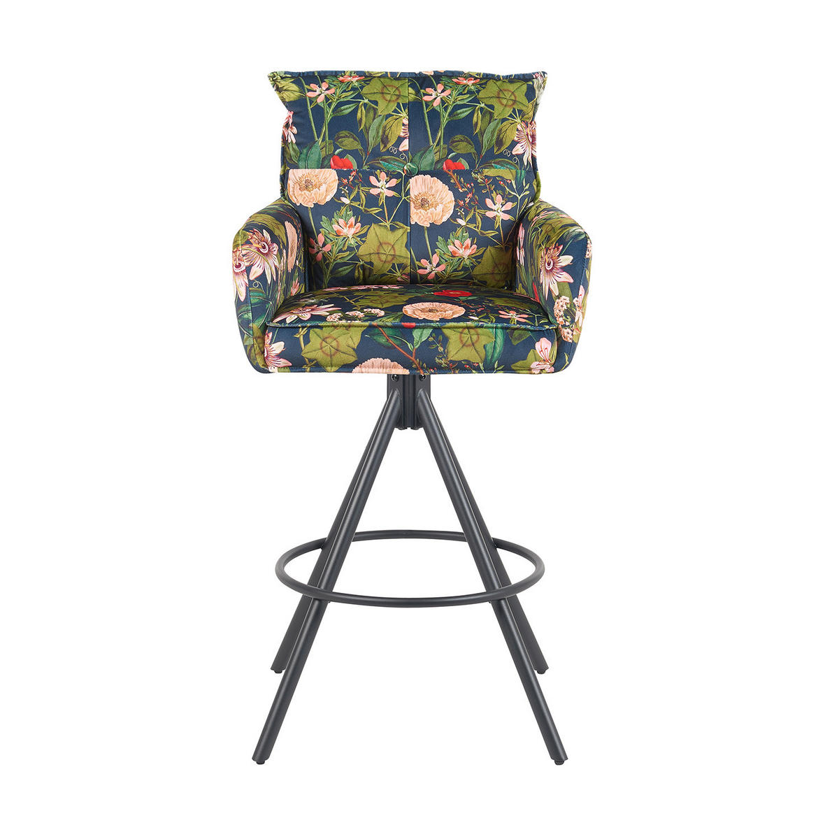 BARHOCKER Nila 2er-Set - Multicolor/Schwarz, Textil/Metall (55/102/58cm) - DUBI Möbel