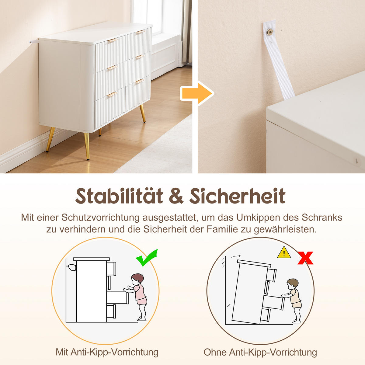 KOMMODE Weiß 105/40/80 cm - Weiß, Holzwerkstoff (105/80/40cm) - PANGIVO