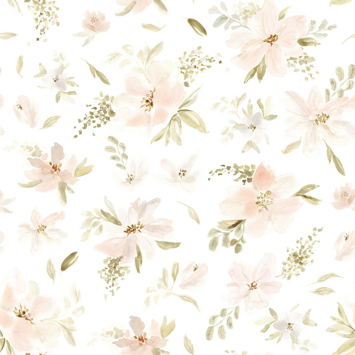 VLIESTAPETE Appoline, Blumen in Aquarell 50 cm x 10 m, Rose - Pink, Papier (50/1000cm) - Lilipinso
