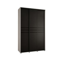 SCHWEBETÜRENSCHRANK 235,2/160/60 3-türig - Schwarz/Weiß, Holz/Metall (160/235/60cm) - Abiks Möbel