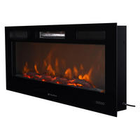 ELEKTROKAMIN Schwarz Wandmodell mit Heizung 2000 W - Schwarz, Glas (116/13/42cm) - Purline