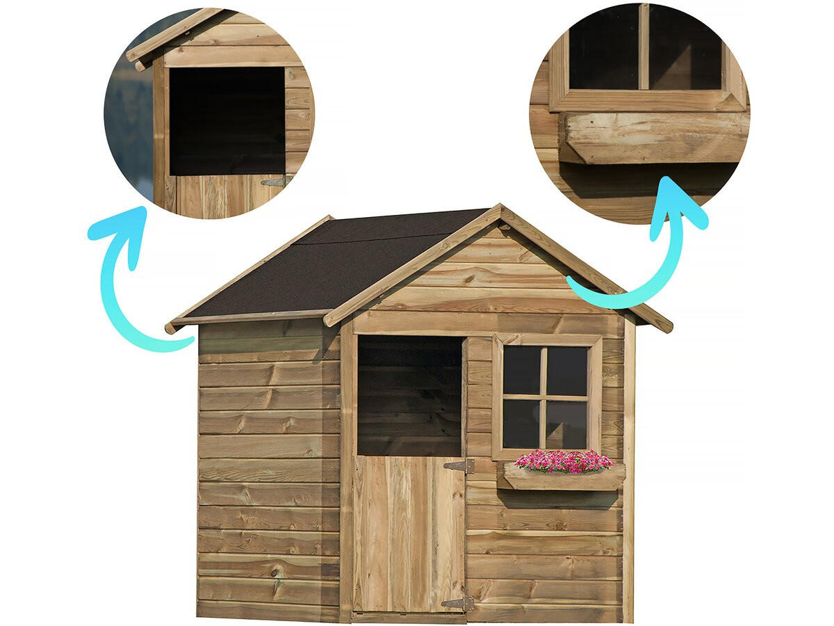 KINDERSPIELHAUS Coccinelle Braun - Braun, Holz (126/158/112cm) - Habitat Garten