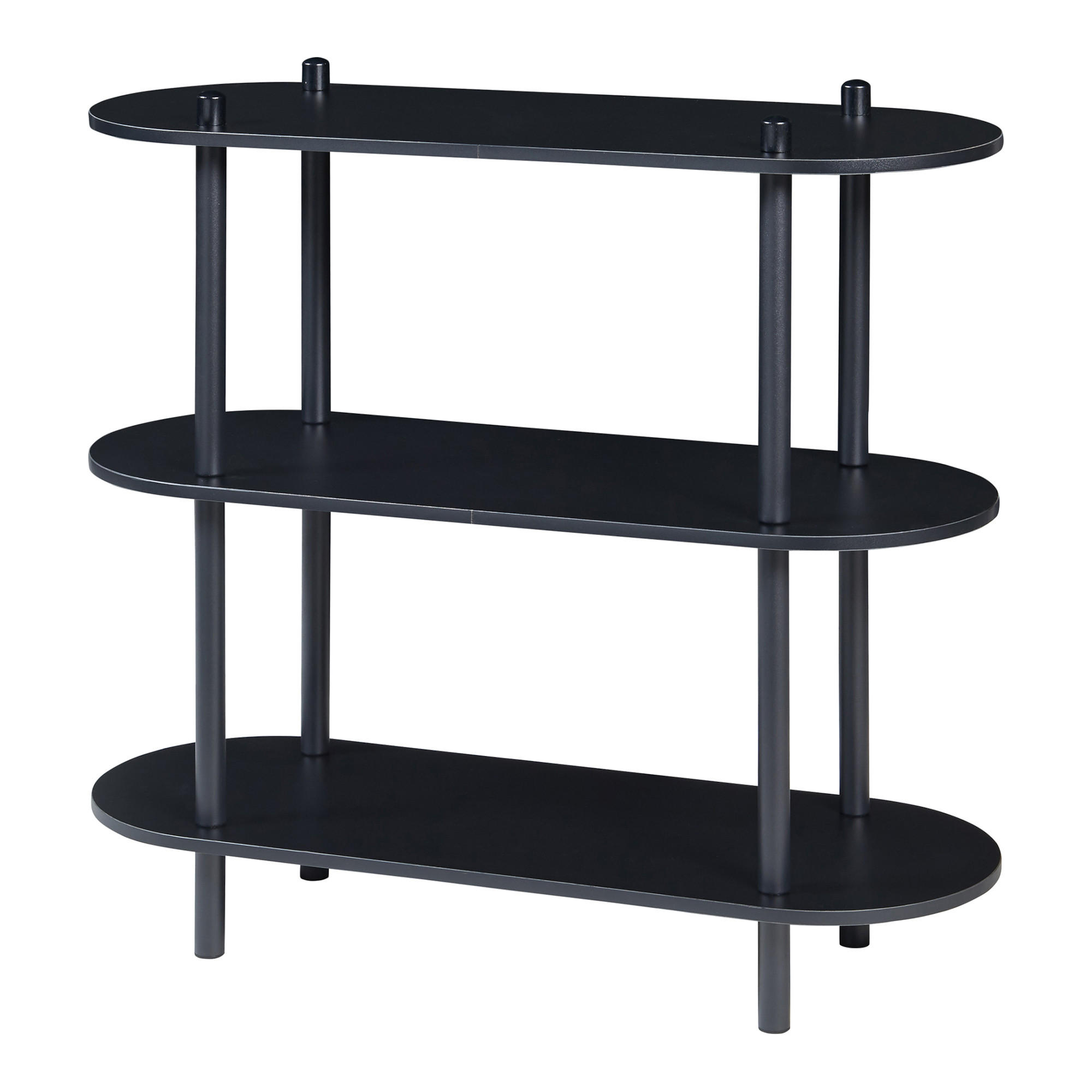 BÜCHERREGAL Øvre - Schwarz, Holzwerkstoff/Metall (80/76.5/30cm) - [en.casa]