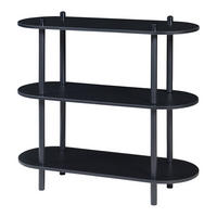 BÜCHERREGAL Øvre - Schwarz, Holzwerkstoff/Metall (80/76.5/30cm) - [en.casa]