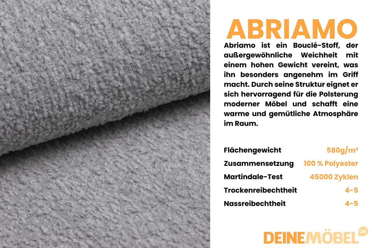 BOXBETT CLOUD 100/200 in Boucle Grau H4 - Grau, Holz/Holzwerkstoff (100/200cm) - Deine Möbel 24