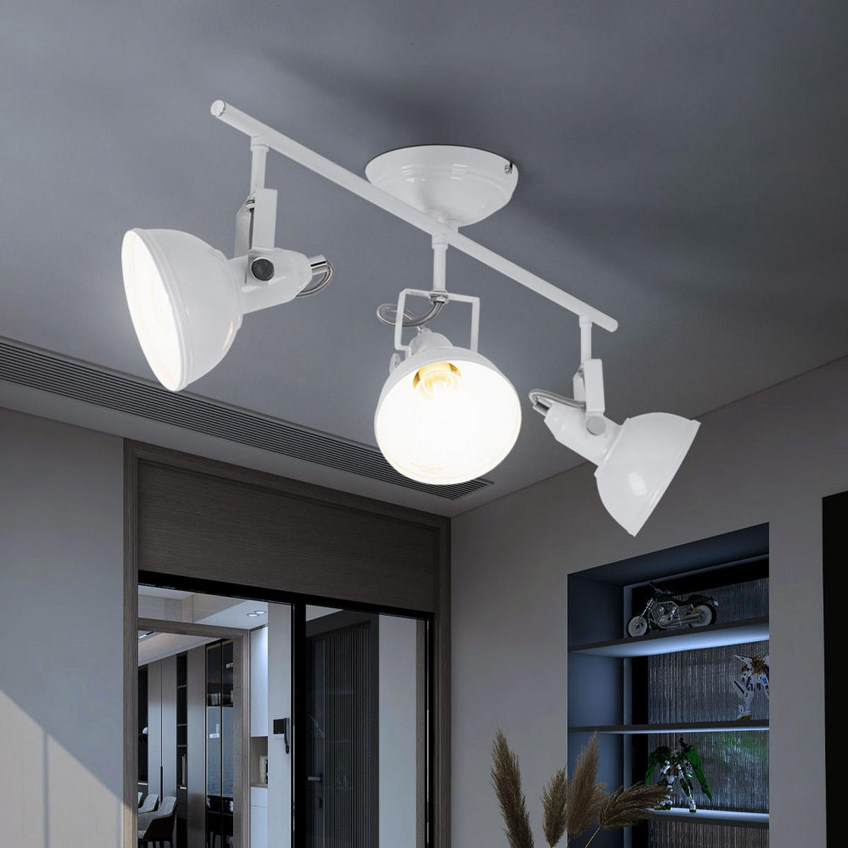 LED DECKENLEUCHTE Weiß Glänzend - Weiß, Metall (60/13/25cm)