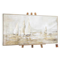 GEMÄLDE Sonnenblendung Schattenfugenrahmen Beige 100x50 cm - Beige, Holz (100/50cm) - YS-art gallery