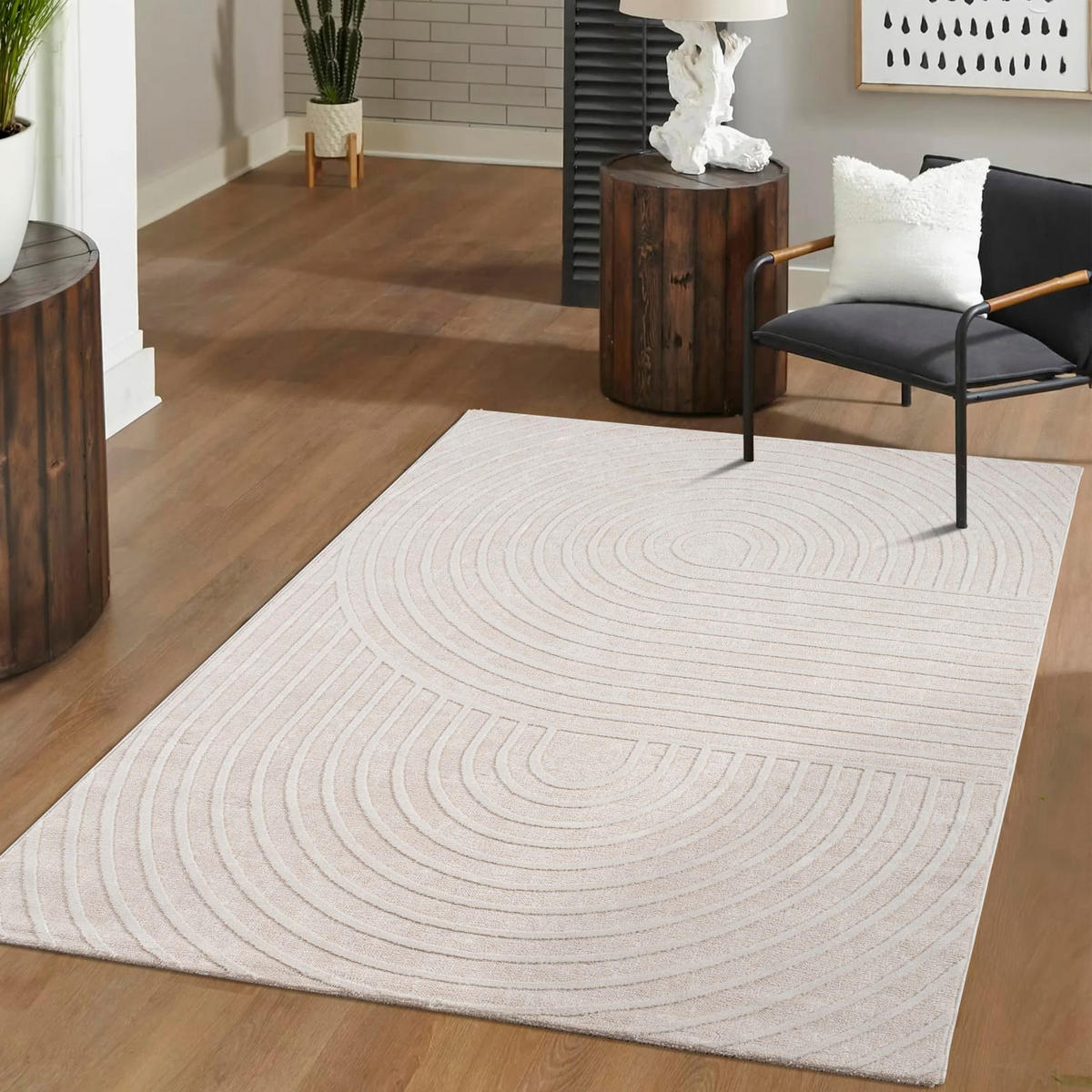 FLACHWEBETEPPICH Boho Creme 120 x 160 cm - Creme, Kunststoff (120/160cm) - TT Home