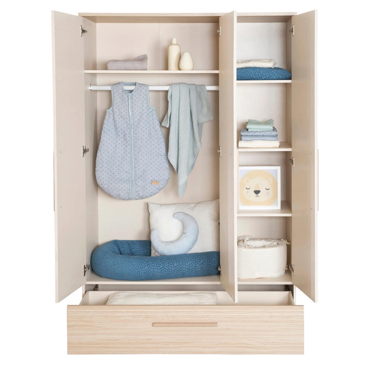 BABYZIMMER-SET Sidney 3-teilig - Kaschmir/Eichefarben, Holz/Holzwerkstoff (118/190/52cm) - Roba