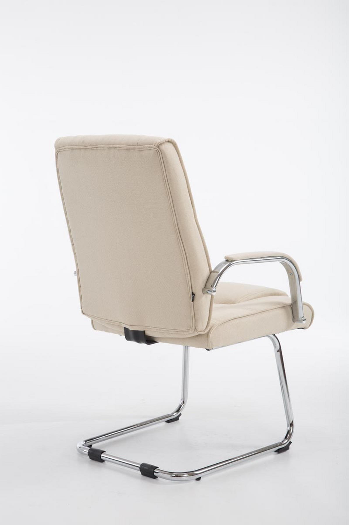 BESUCHERSTUHL Delhi Stoff Creme Konferenzstuhl Bürostuhl - Creme, Textil (60/104/67cm) - DELUKE