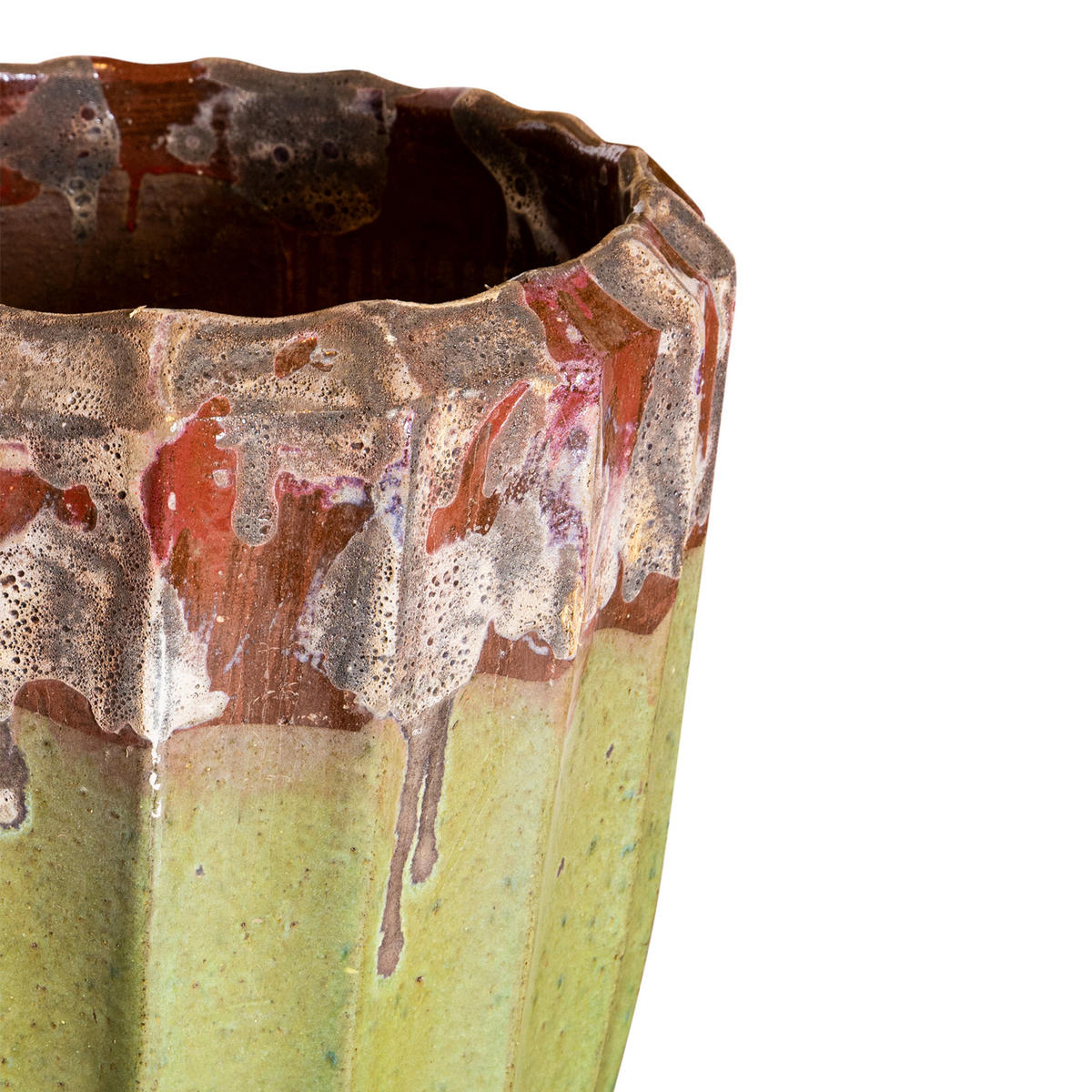 TOPF Olver Grün 48/48/90cm - Grün, Keramik (90cm) - PTMD Collection