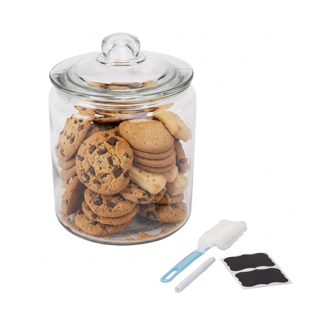 SKLENICE na potraviny - průhledná, sklo (18/26/18cm) - Relaxdays