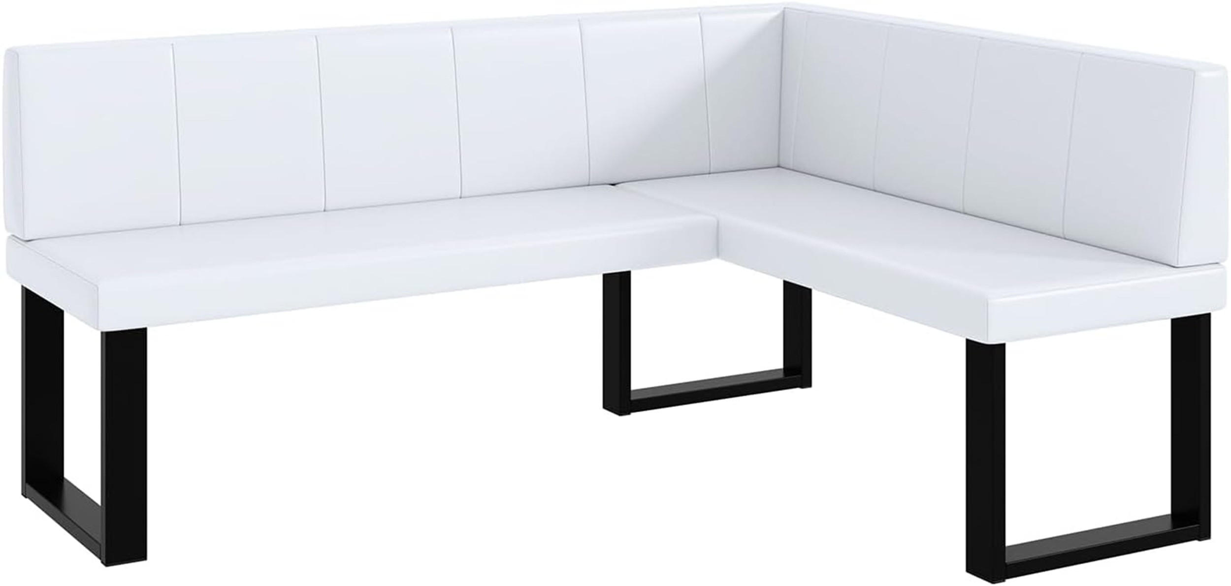 ECKBANK PETER_U - Weiß, Leder (128/168cm) - Meblini