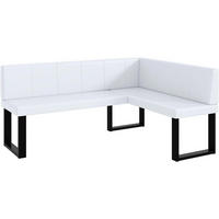 ECKBANK PETER_U - Weiß, Leder (128/168cm) - Meblini