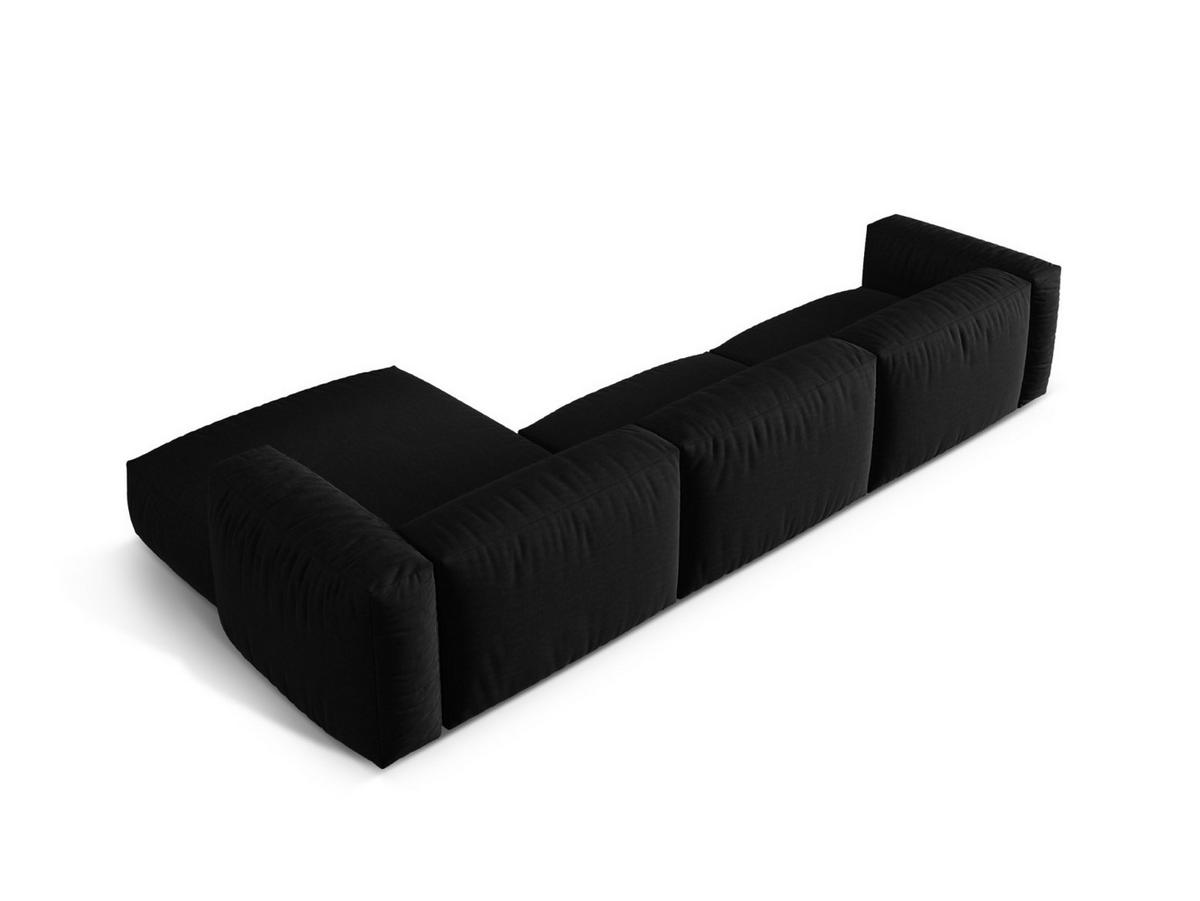 ECKSOFA modular rechts Martina aus strukturiertem Stoff schwarz 3 Sitzplätze - Schwarz, Textil (176/332cm) - Micadoni