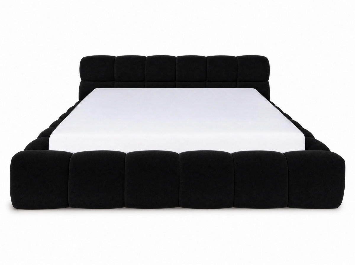 POLSTERBETT Miley Schwarz 200/200 cm Samt mit Bettkasten - Schwarz, Holz/Textil (200/200cm) - wonello