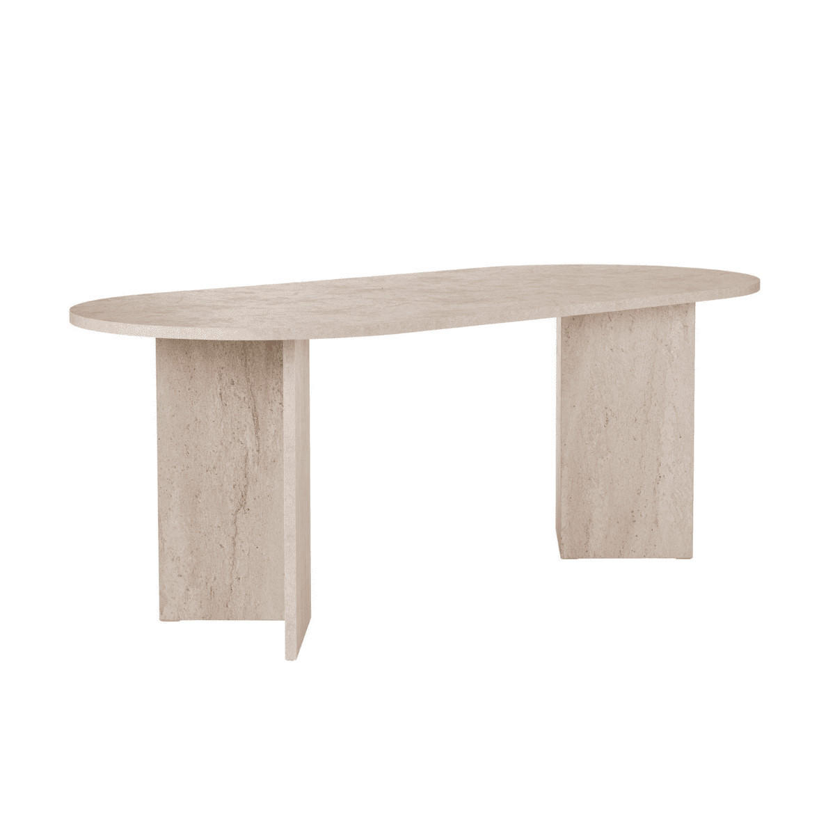 ESSTISCH mit ovaler Tischplatte L200 cm 90/200/75 cm - Beige, Holzwerkstoff (200/90/75cm) - Calicosy
