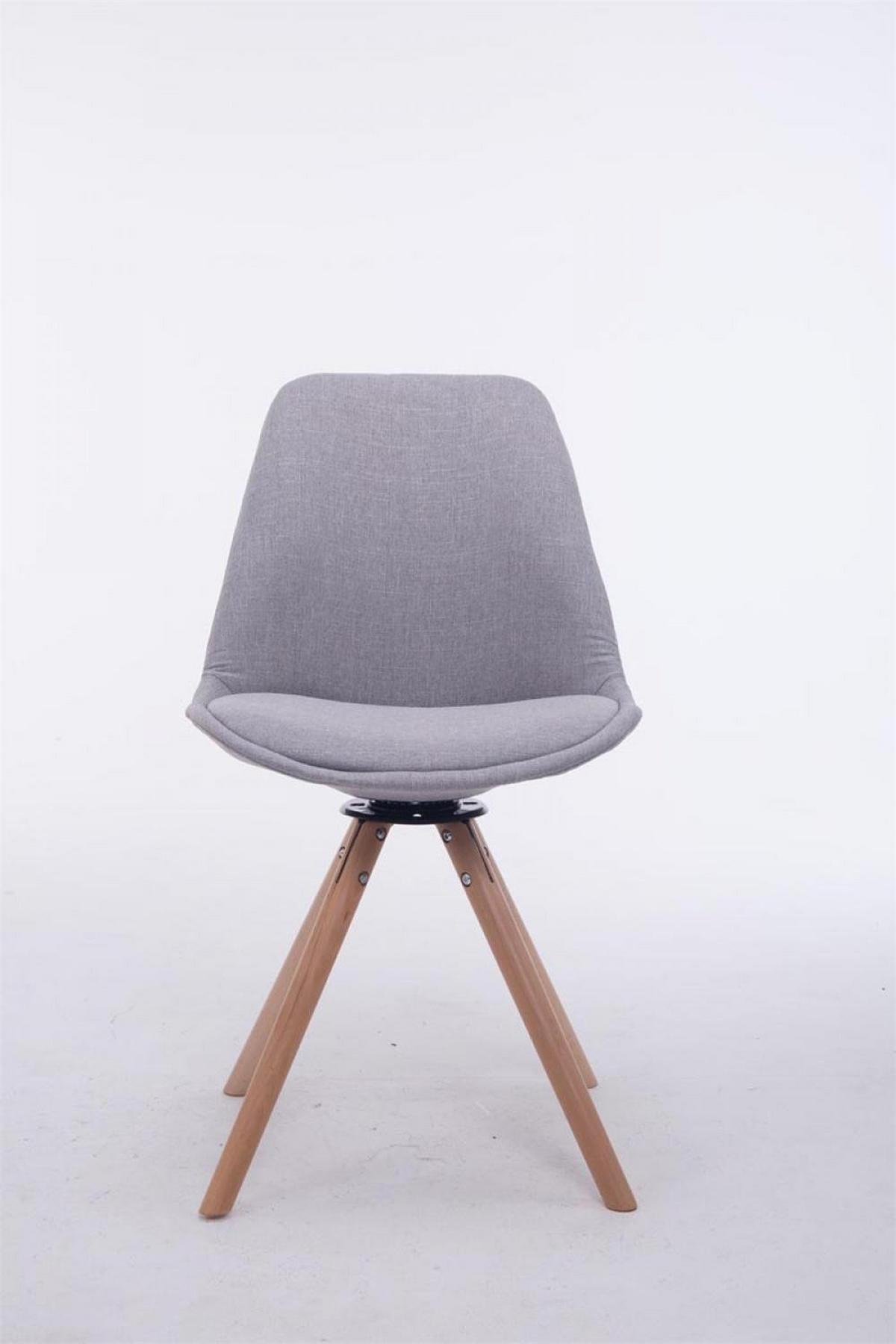 BESUCHERSTUHL Stoff grau - Eukalyptusholzfarben/Grau, Holz/Textil (48/84/56cm) - CLP