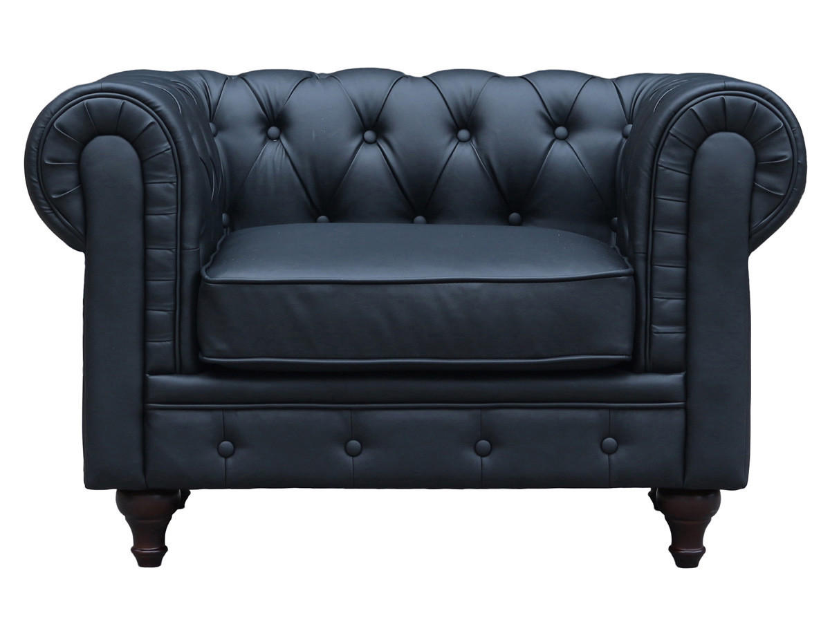 CHESTERFIELD-SESSEL Aliza Schwarz - Schwarz, Holz/Kunststoff (111/70/82cm) - Habitat Garten