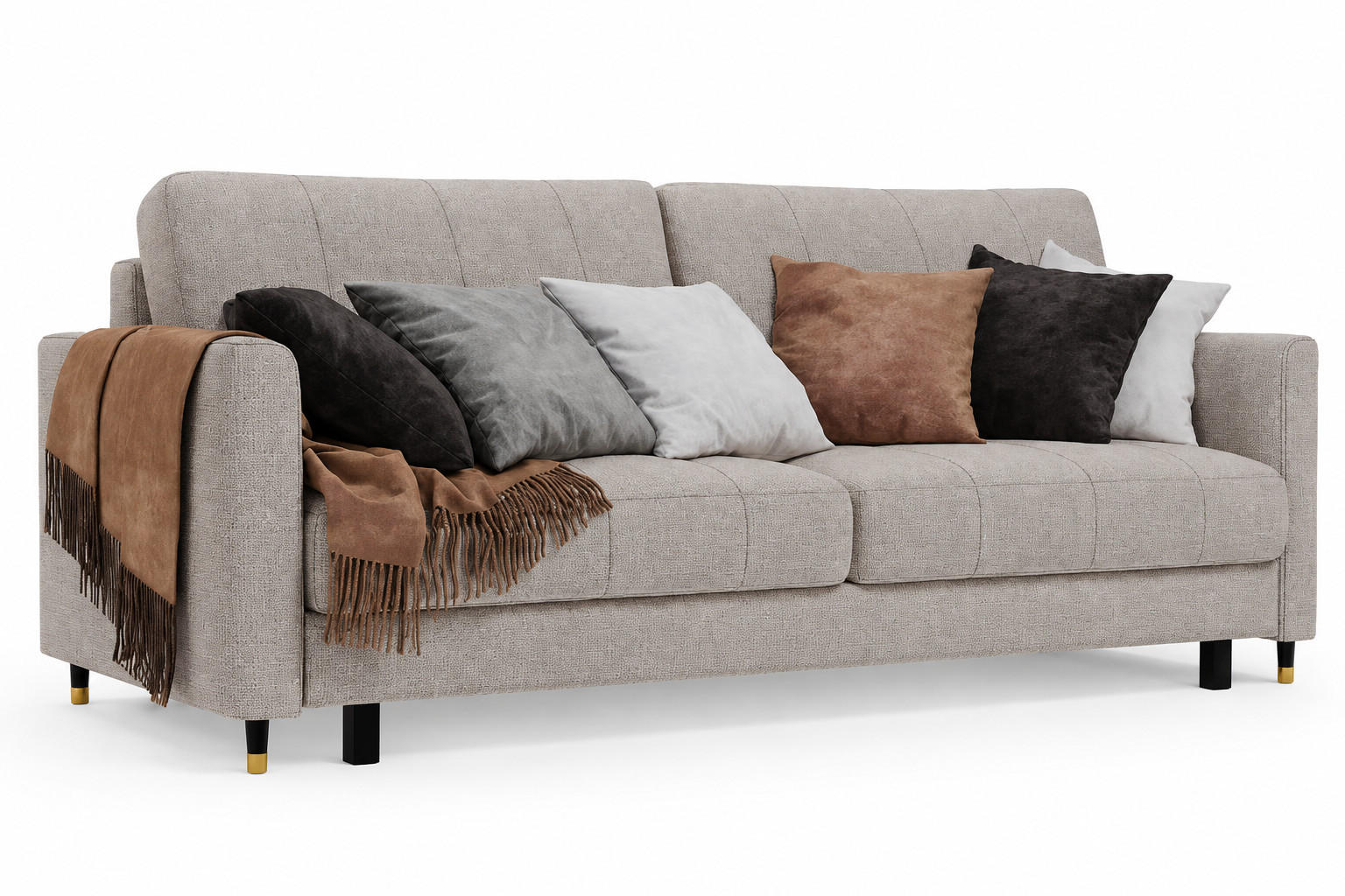 MebleHot Schlafsofa Beige 225x100x110 cm