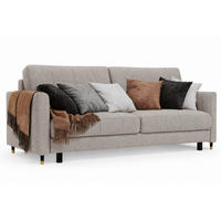 SCHLAFSOFA GEBET mit Schlaffunktion und Bettkasten – Beige - Beige/Schwarz, Textil/Metall (225/100/110cm) - MebleHot