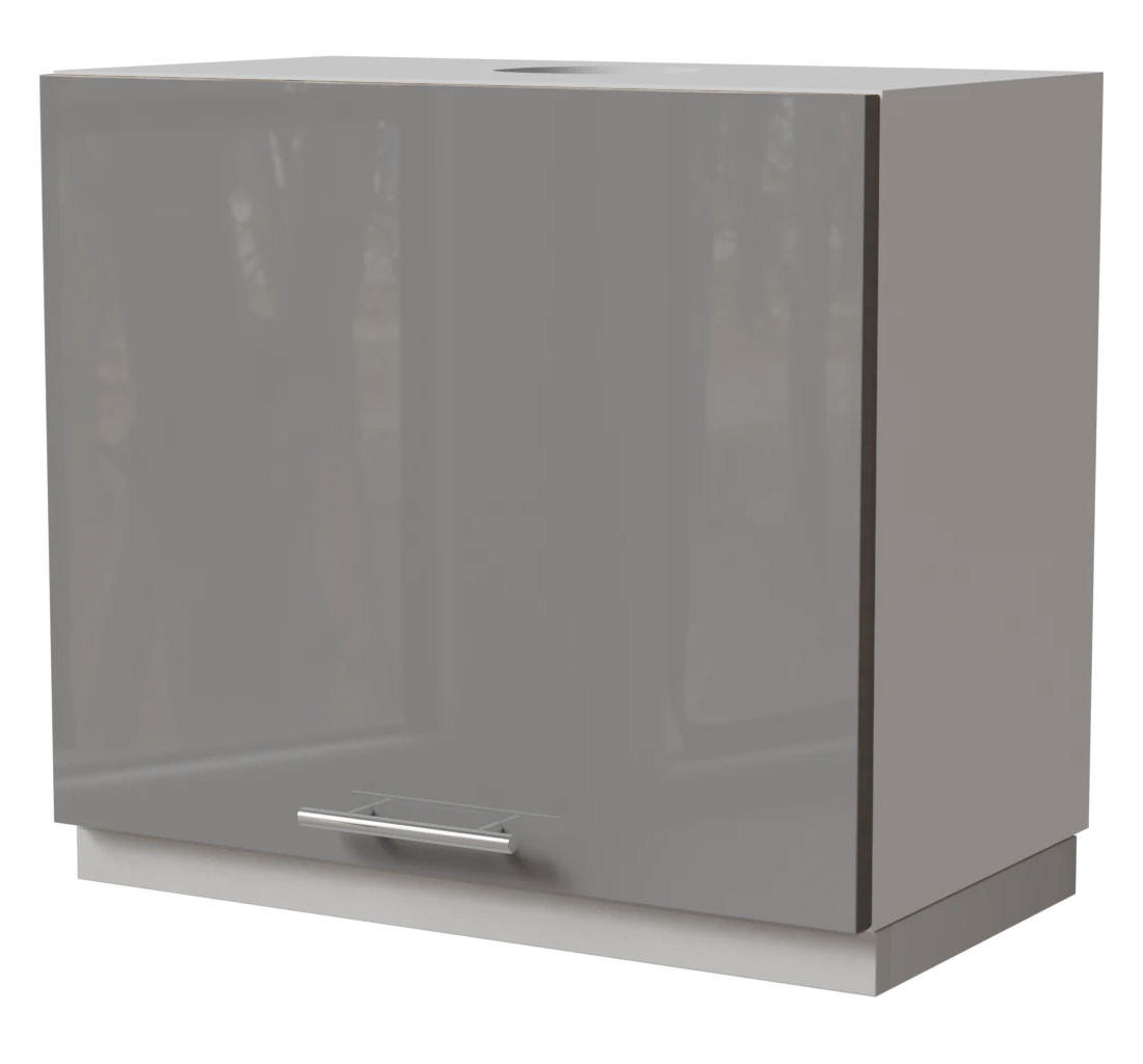 WRASENSCHRANK Essen W8/60 Grau Hochglanz / Weiß Matt 60 / 32,5 / 50cm - Weiß/Grau, Holz/Holzwerkstoff (60/50/32.5cm) - Feldmann-Wohnen