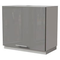 WRASENSCHRANK Essen W8/60 Grau Hochglanz / Weiß Matt 60 / 32,5 / 50cm - Weiß/Grau, Holz/Holzwerkstoff (60/50/32.5cm) - Feldmann-Wohnen