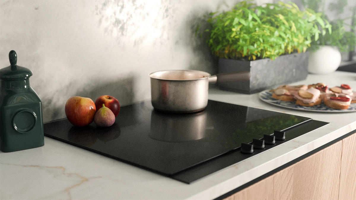 GLAS Herdabdeckplatte Schneidebrett SCHWARZ CLASSIC BLACK 52x60 cm Multi-Platte Arbeitsplatte Herdschutz - Schwarz, Glas (60/52/0.4cm) - ALLboards