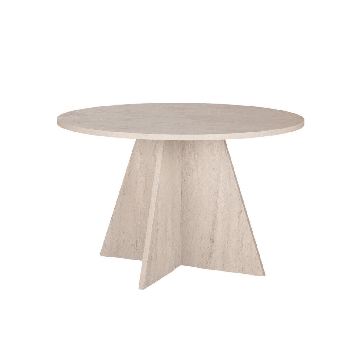 ESSTISCH mit rundem Tischplatte D120 cm 120/120/75 cm - Beige, Holzwerkstoff (125/120/75cm) - Calicosy