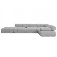 ECKSOFA modulares Sofa Felto-L2 - 380x190x70 cm Hellgrau Bouclé - Hellgrau, Holzwerkstoff/Textil (380/190cm) - ALTDECOR