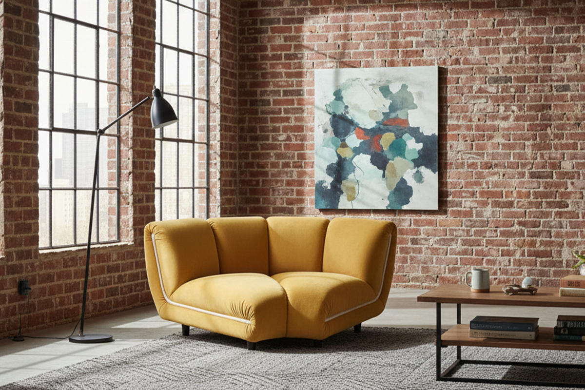 SESSEL LAYLA Gelb Velvet - Gelb/Schwarz, Buchenholz/Textil (166/74/99cm) - KAWOLA