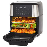 MINIBACKOFEN 12L XXL Heißluftfritteuse mit Zubehör, Multifunktionsofen mit Easy Fry & Grill Funktion, 12 Programme - Schwarz, Kunststoff (35/37.5/32.5cm) - Beaface