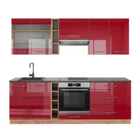 PENTRY Fame-Line Bordeaux högblank/Goldkraft ek 235 cm , AP Antracit - Bordeaux/Honungsek, Träbaserade material (235/206.8/60cm) - Vicco