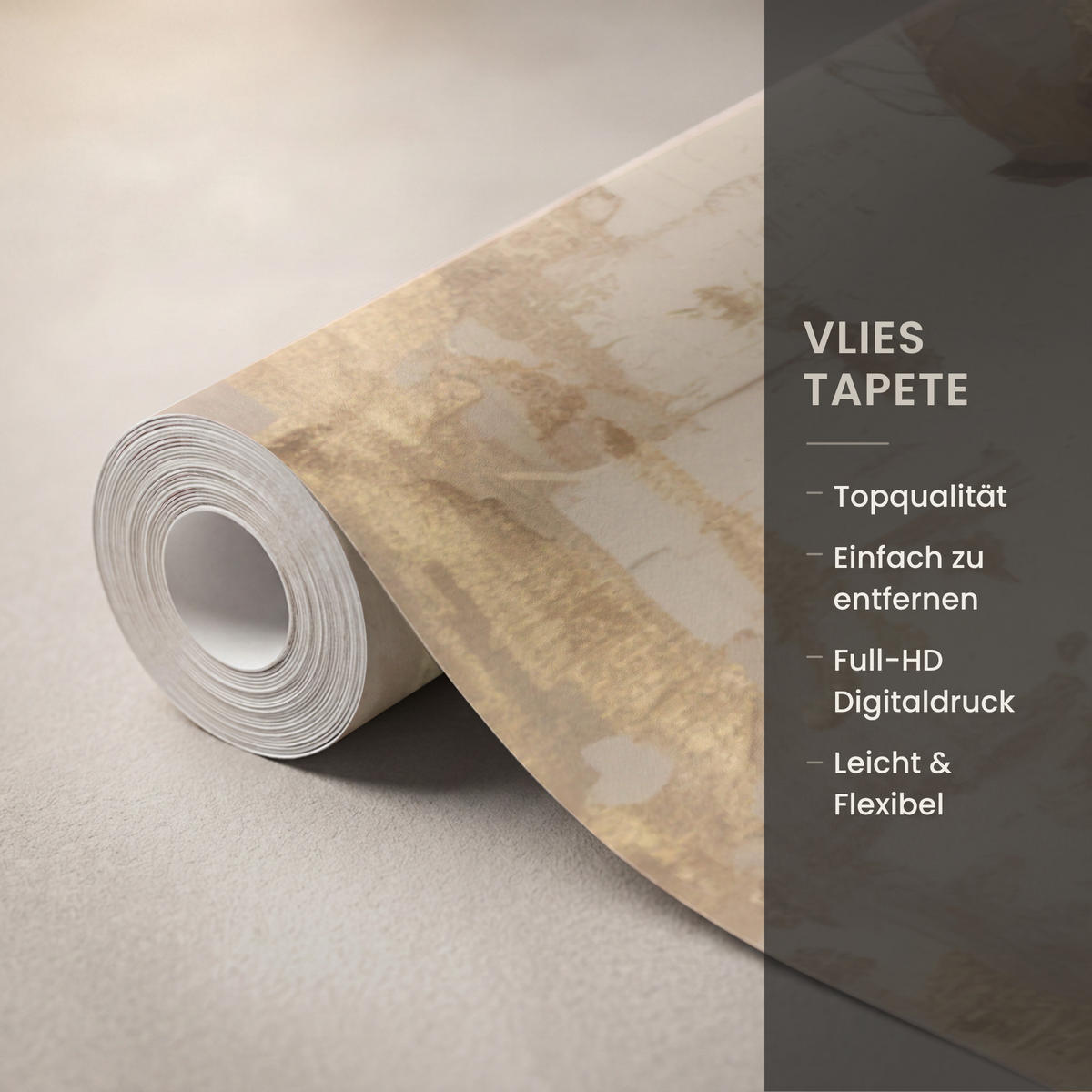 TAPETE - Frau - Gold - Abstrakt - Textur - 160x200 cm - Goldfarben, Papier (160/200cm) - OnlyWow