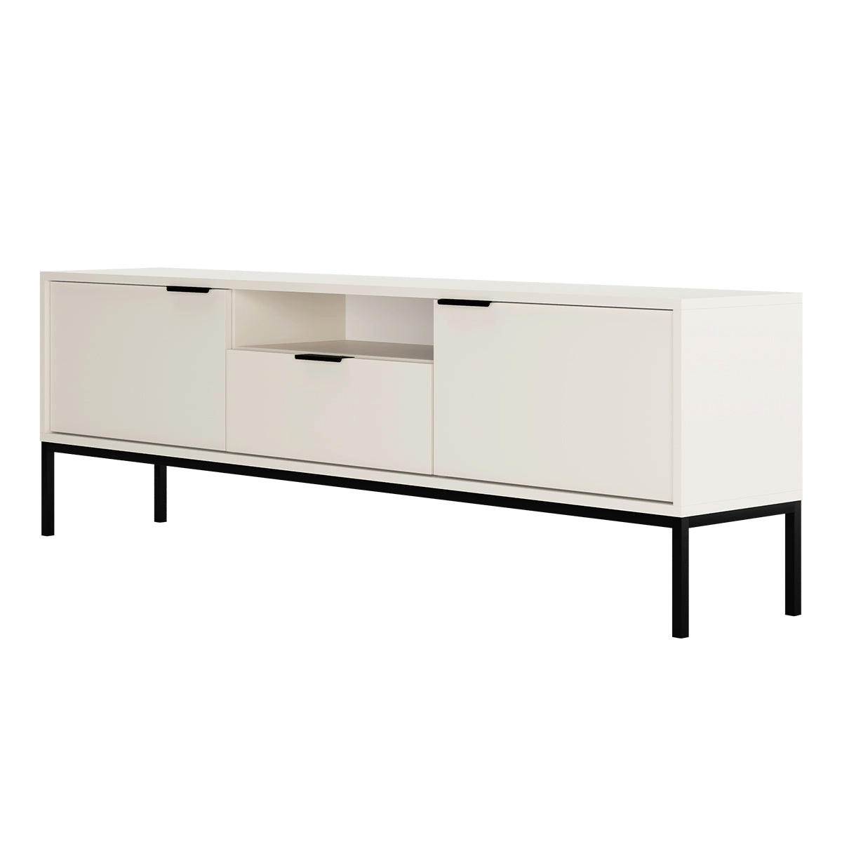 TV-MÖBEL Seattle Weiß und Schwarz - Schwarz/Weiß, Holzwerkstoff (175/56.4/33cm) - Petits-meubles