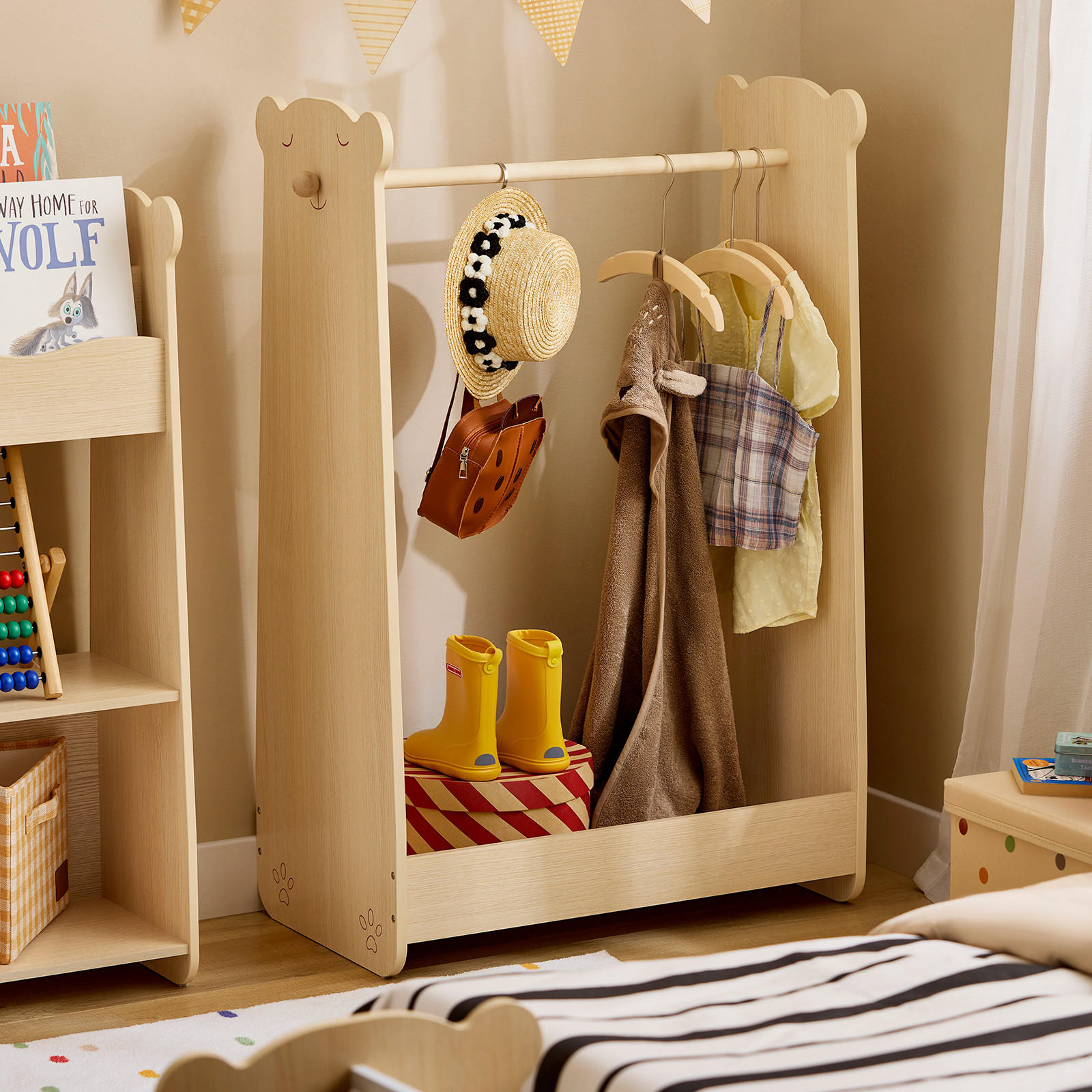 KINDERKLEIDERSTÄNDER Natur - Naturfarben, Holzwerkstoff (71/110/40cm) - SoBuy