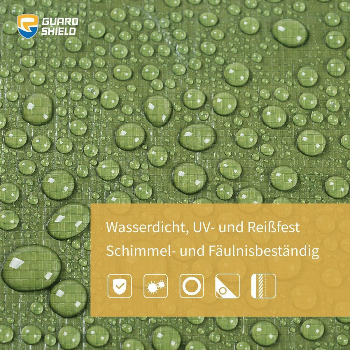 GEWEBEPLANE 4 x 8 m grün, wasserdicht 160g - Grün, Kunststoff (32/2/43cm)