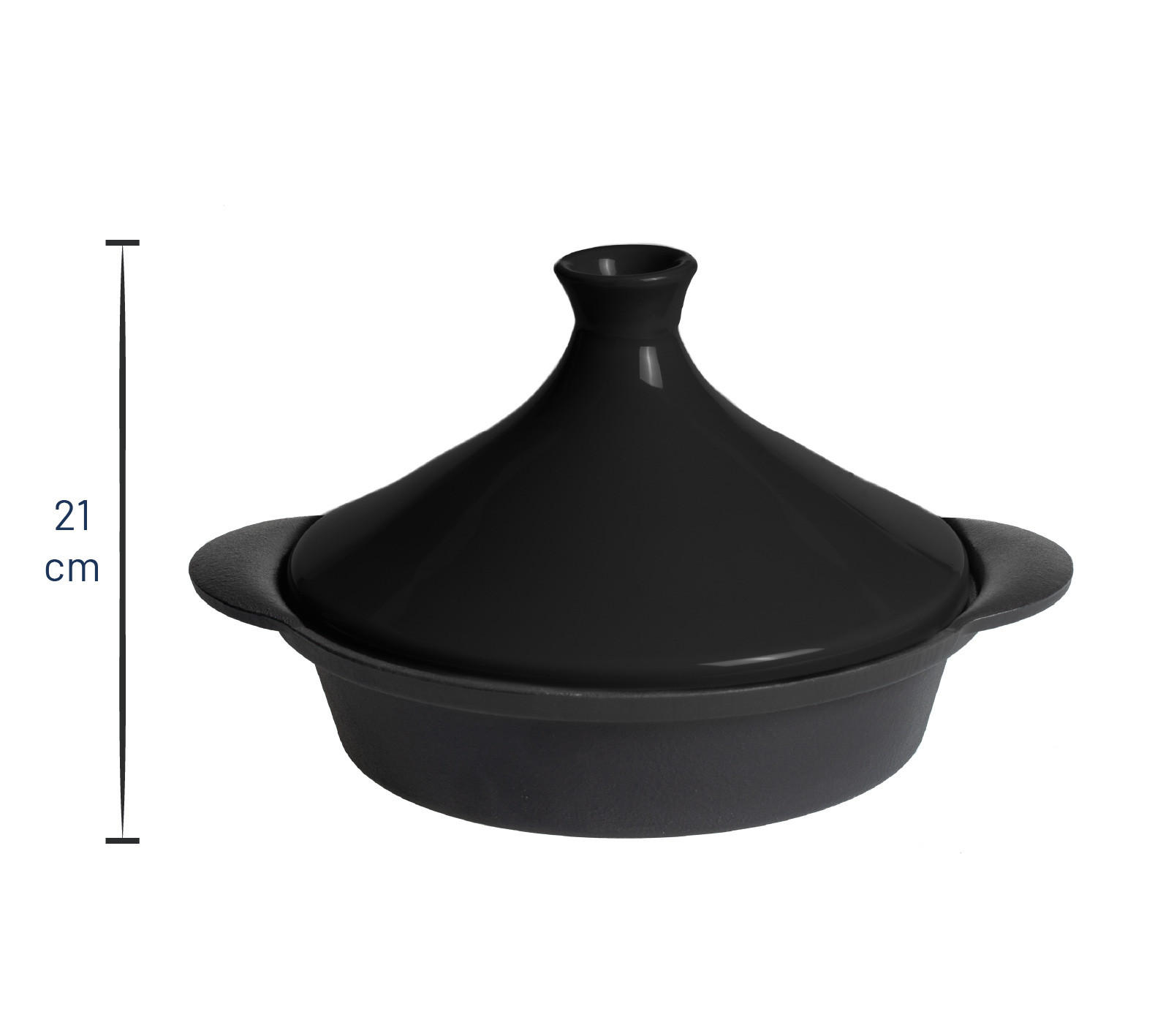 TAGINE Gusseisen - Schwarz ø 30 cm / 3 Liter - ohne Antihaftbeschichtung - Schwarz, Keramik (30cm) - Blackwell