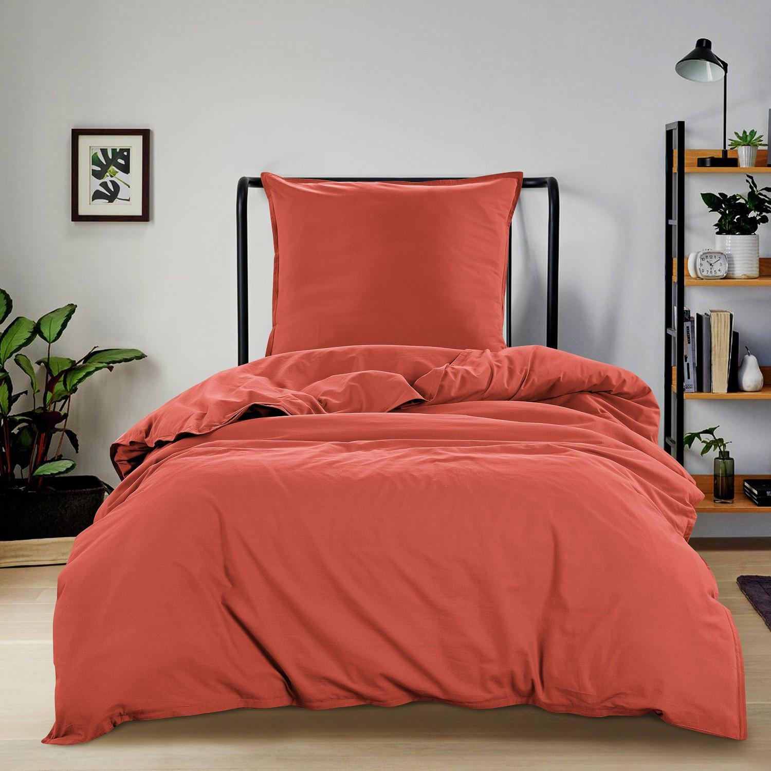 Thumbnail - wometo Bettwäsche, Rot, Textil, 155x220 cm, Oeko-Tex®, Schlaftextilien, Bettwäsche, Bettwäsche