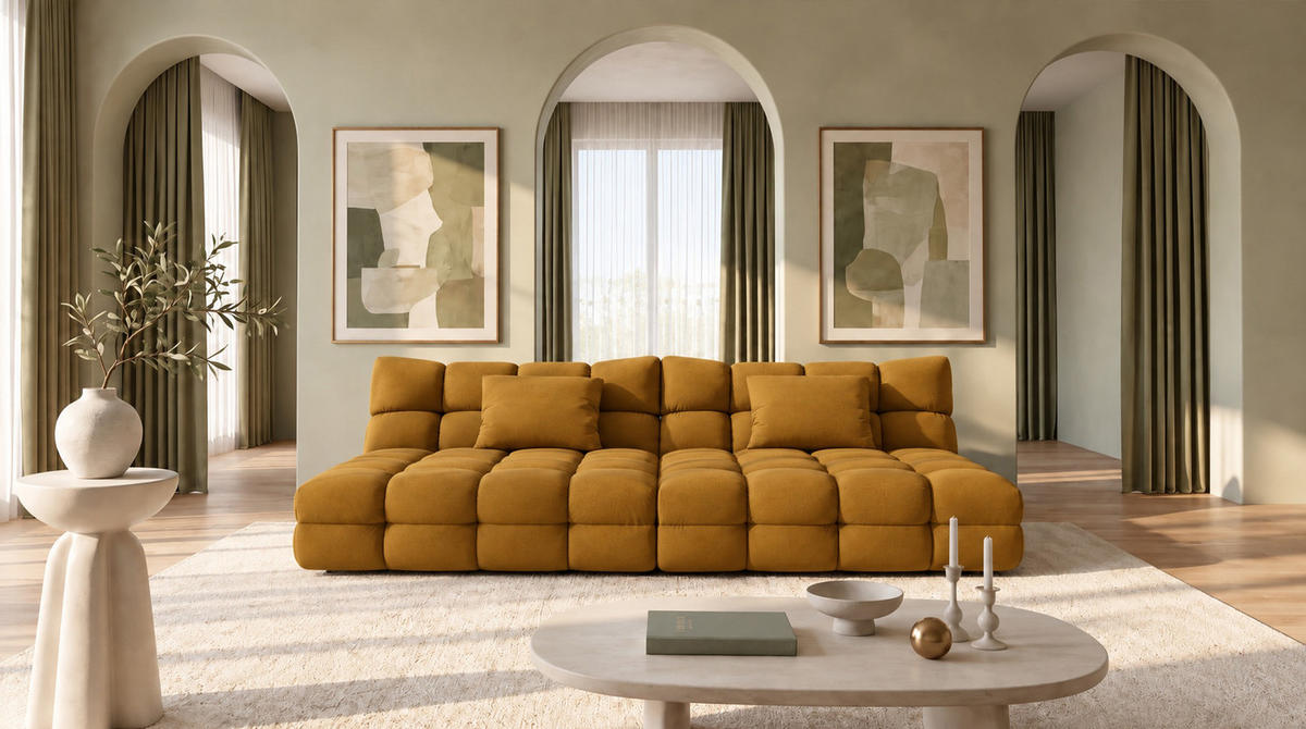 BIG SOFA AMIA Braun Velvet - Dunkelbraun/Schwarz, Kunststoff/Textil (290/86/178cm) - KAWOLA