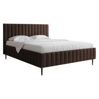 POLSTRBETT Lewezo Leg - Schwarz/Naturfarben, Holzwerkstoff/Textil (160/200cm) - MIRJAN24