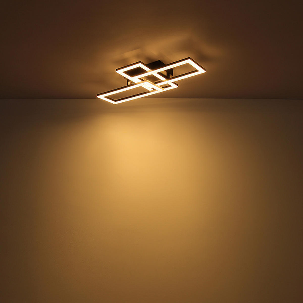 LED DECKENLEUCHTE Kristalle Schwarz - Schwarz, Metall (61.4/34/9.3cm) - Globo Lighting