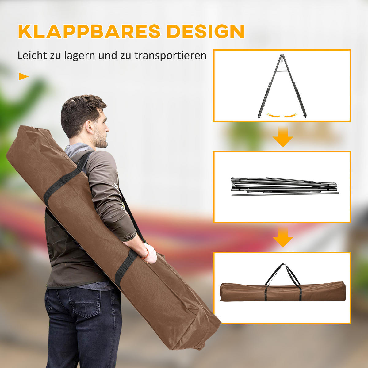 HÄNGEMATTENSTÄNDER DE-07019 2-in-1, auch als Wäscheständer nutzbar Schwarz - Silberfarben/Schwarz, Metall (92/290/88cm) - ComfortXL