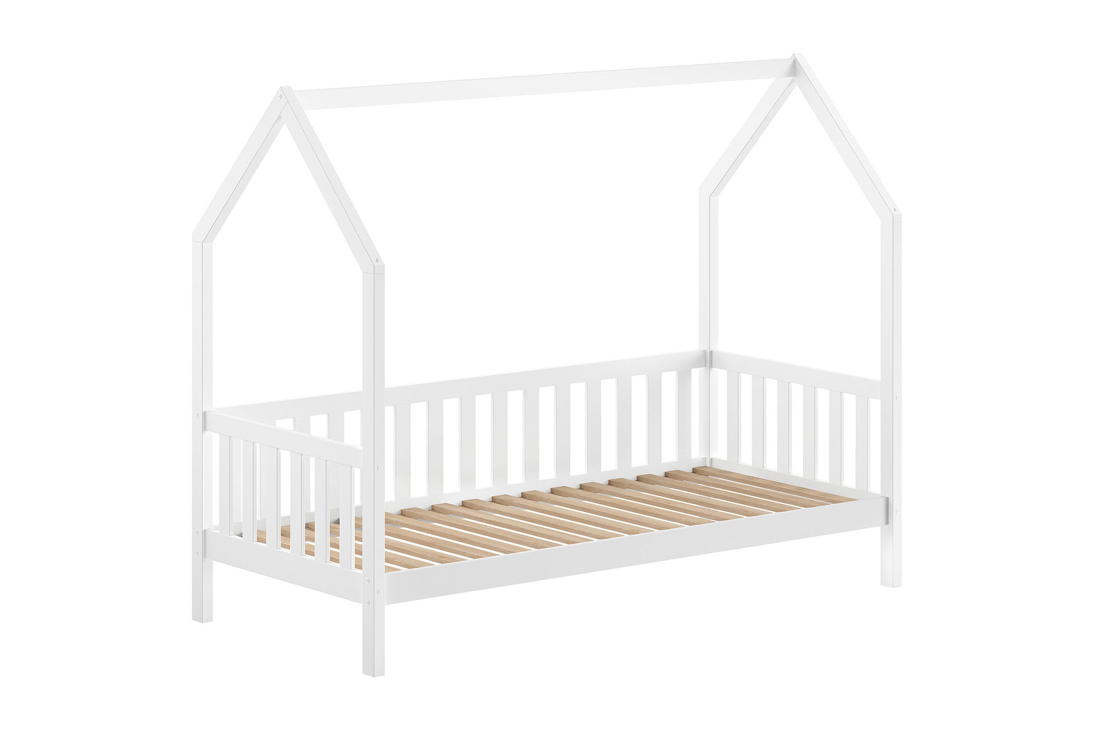 HAUSBETT CABANE Weiß 98x208x169 cm - Weiß, Holz - FURNLUX